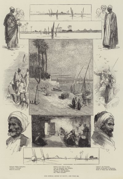 Nuestro artista especial en Egipto (grabado) de English School