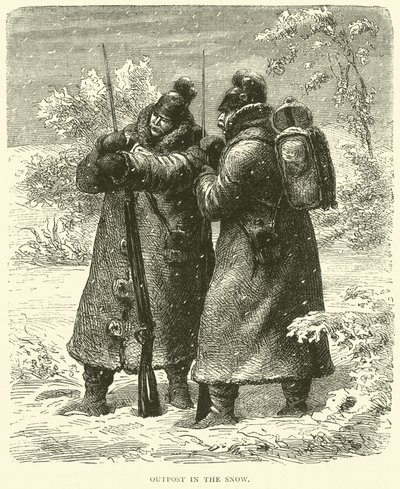 Puesto avanzado en la nieve, octubre de 1870 de English School