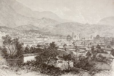 Vista general de Bogotá, Colombia (litografía) de English School