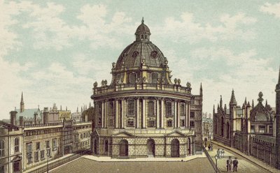 Oxford: Radcliffe Library (litografía en color) de English School