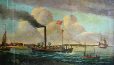 P.S. Royal Charter at Barton waterside, c.1850 (óleo sobre lienzo) de English School