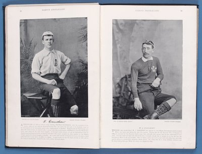 Página de Famosos Futbolistas 1895-96, con Thomas Crawshaw y William Bancroft, 1896 de English School