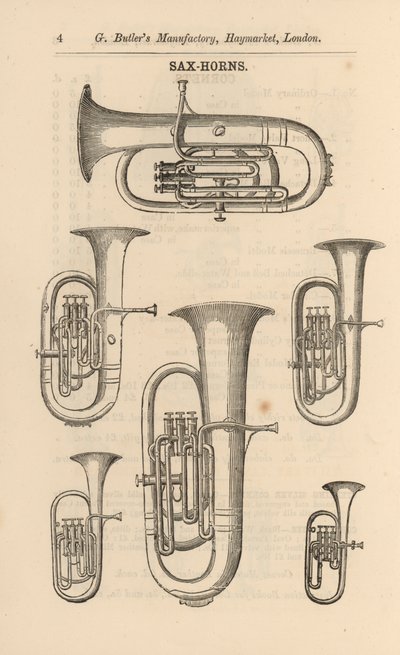 Página del Catálogo Ilustrado de Instrumentos Musicales de G Butler de English School