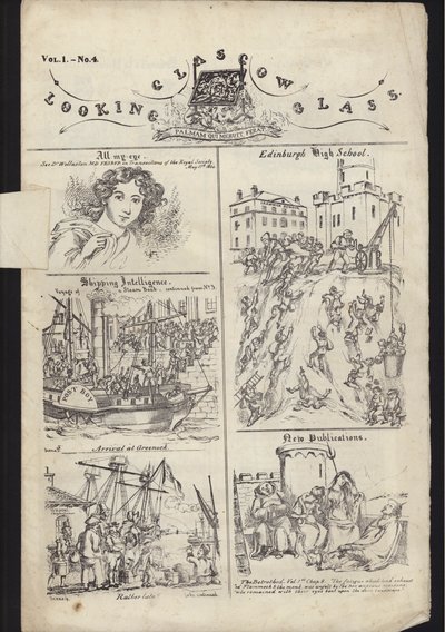 Página del folleto sobre la Feria de Glasgow, publicado el 23 de julio de 1835 de English School