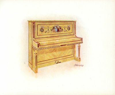 Página del Catálogo de Arte de Steinway & Sons (litografía a color) de English School