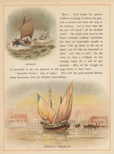 Página de Los barcos del mundo, finales del siglo XIX (litografía en color) de English School