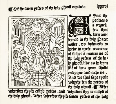 Página de The Royal Book impreso por William Caxton en 1484, de The National and Domestic History of England por William Hickman Smith Aubrey, publicado en Londres, c.1890 de English School