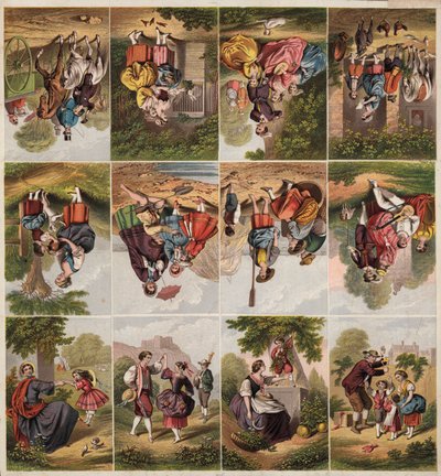 Página de recortes impresos victorianos de English School