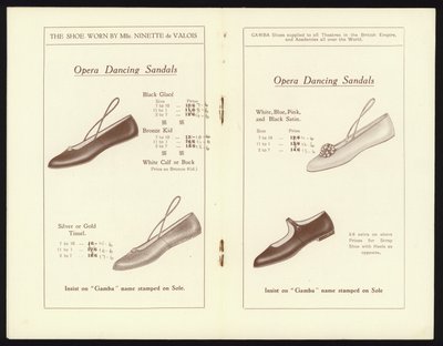 Páginas del Catálogo de los Famosos Zapatos de Ballet de Punta de Gamba de English School