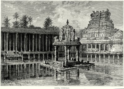 Pagoda, Tinnevelly (grabado) de English School