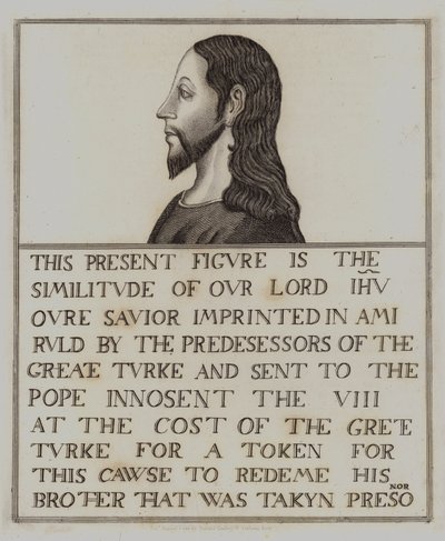 Pintura de Jesucristo en Roble de English School