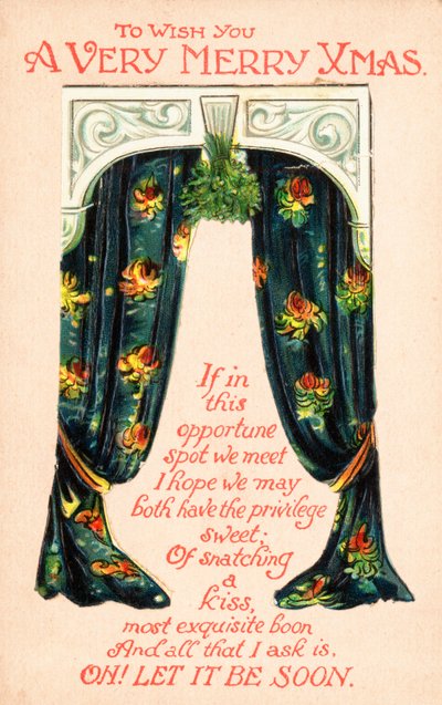 Par de cortinas, tarjeta de Navidad de English School
