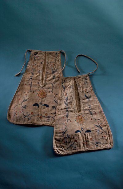 Par de bolsillos adjuntos, c.1750 (algodón y seda) de English School