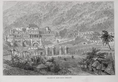 Palacio de Sans Souci, Norte de Haití, de Santo Domingo pasado y presente por Samuel Hazard, pub. 1873 de English School