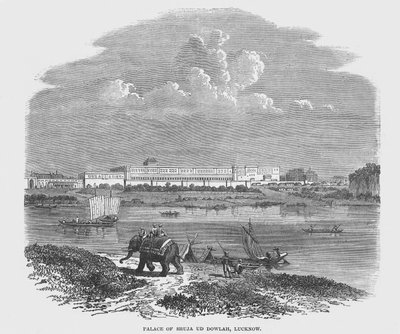 Palacio de Shuja Ud Dowlah, Lucknow (grabado) de English School