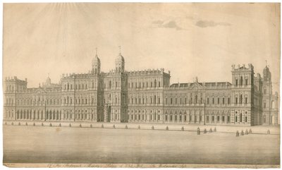 Palacio de Whitehall. Publicado en 1748 de English School