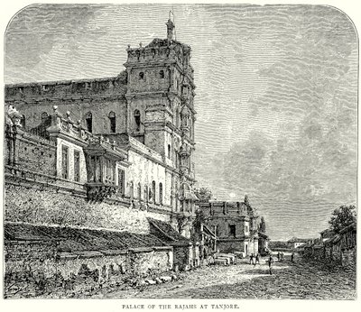 Palacio de los Rajás en Tanjore (grabado) de English School