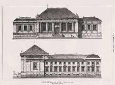Palacio de Justicia, Havre, Sena Inferior (grabado) de English School