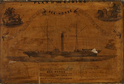 Panorámica de los camarotes del SS Sea-horse (grabado) de English School