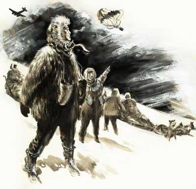 Caída en paracaídas sobre la tundra helada de English School