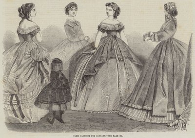 Moda de París para enero (grabado) de English School
