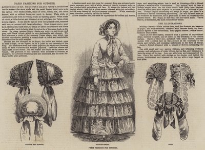 Moda de París para octubre (grabado) de English School