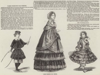 Moda de París para invierno (grabado) de English School