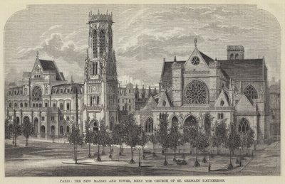 París, el Nuevo Ayuntamiento y Torre, junto a la Iglesia de St Germain l