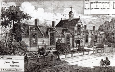 Park Road, Hampstead, de The Building News, 3 de septiembre de 1880 de English School
