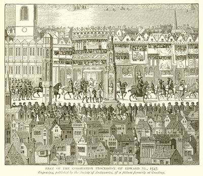 Parte de la procesión de coronación de Eduardo VI, 1547 de English School