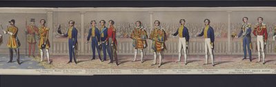 Parte del panorama del matrimonio de la Reina Victoria, c.1840 de English School