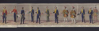 Parte del panorama del matrimonio de la Reina Victoria, c.1840 (acuafuerte coloreada a mano) de English School