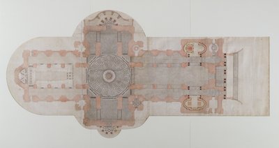 Plan de pavimentación de la Catedral de San Pablo, tal como se ejecutó, c.1710 de English School