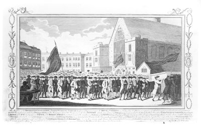 Procesión pacífica de los miembros de la Asociación Protestante a la Cámara de los Comunes el viernes 2 de junio de 1780 de English School