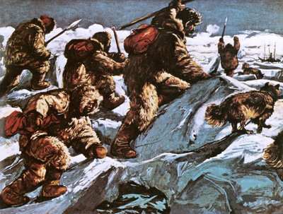 Peary y su grupo regresan de su exitosa expedición al Polo Norte de English School