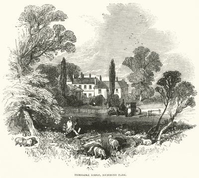Pembroke Lodge, Richmond Park (grabado) de English School