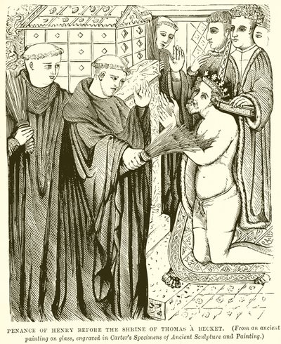 Penitencia de Enrique ante el Santuario de Thomas a Becket de English School