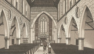Iglesia de Penarth, interior (lito) de English School