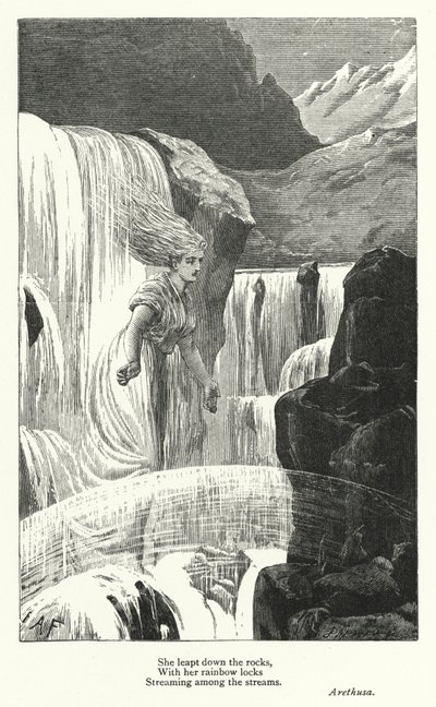Percy Bysshe Shelley: Ilustración para Arethusa (grabado) de English School