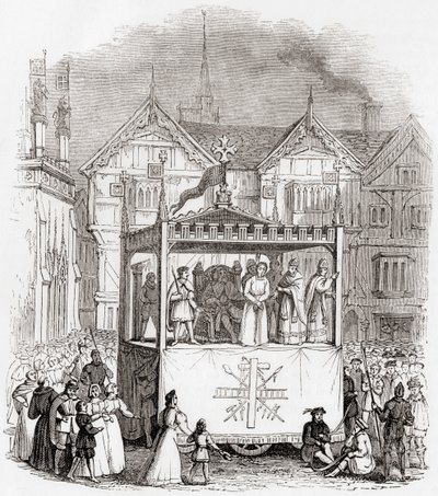 Representación de una obra de teatro de la pasión del siglo XV - El proceso y la crucifixión de Cristo - por la Smith