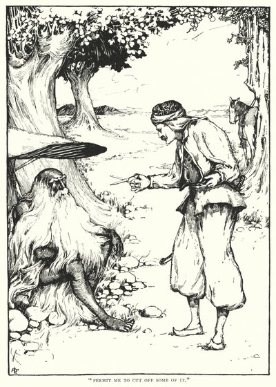 "Permítame cortarle un poco" (grabado) de English School