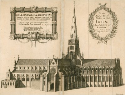 Vista en perspectiva de la Catedral de San Pablo, Londres de English School