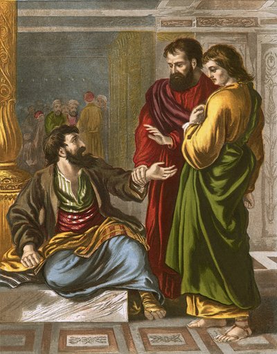 Pedro y Juan en la puerta del templo de English School