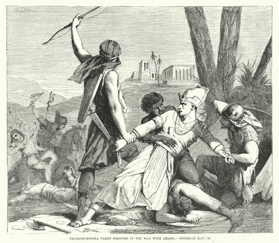 Faraón-Hofra capturado en la guerra con Amasis, Jeremías XLIV, 30 de English School