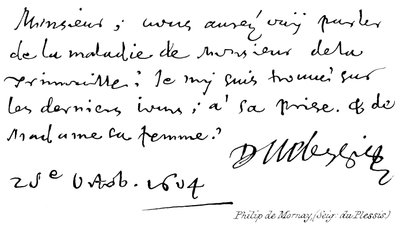 Philip de Mornay, (Señor de Plessis) de English School