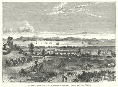 Picardy Village y Gayfield House (grabado) de English School