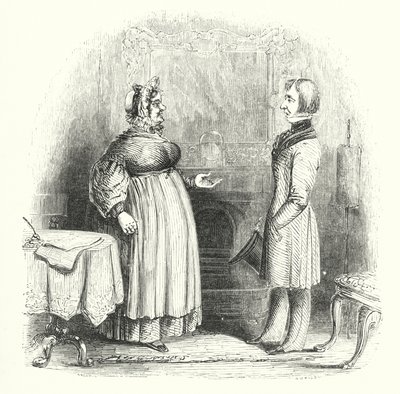 Cuadros de personajes populares: El guardián de la pensión (grabado) de English School
