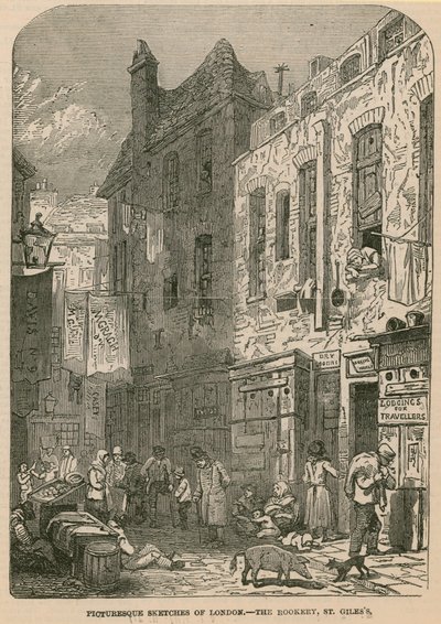 Bocetos pintorescos de Londres - The Rookery, St Giless de English School