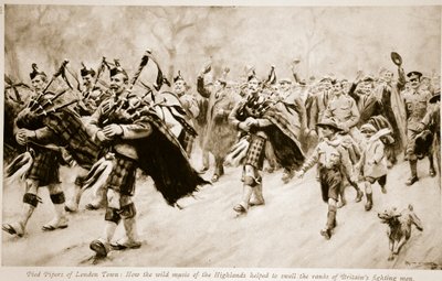 Flautistas de Hamelín de Londres: Cómo la música salvaje de las Highlands ayudó a aumentar las filas de los combatientes británicos, 1914-19 de English School