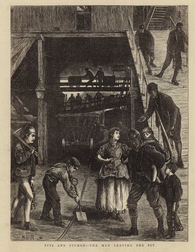 Minas y mineros - Los hombres saliendo de la mina de English School